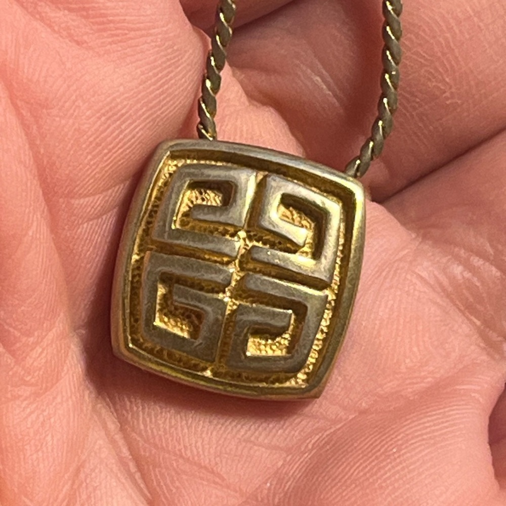 GUC: GIVENCHY 24K Gold-Plated Logo-Pendant Necklace
